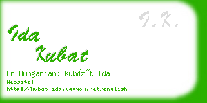 ida kubat business card